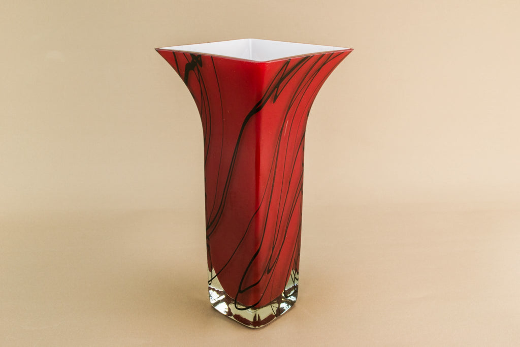 Red glass vase