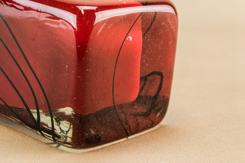 Red glass vase