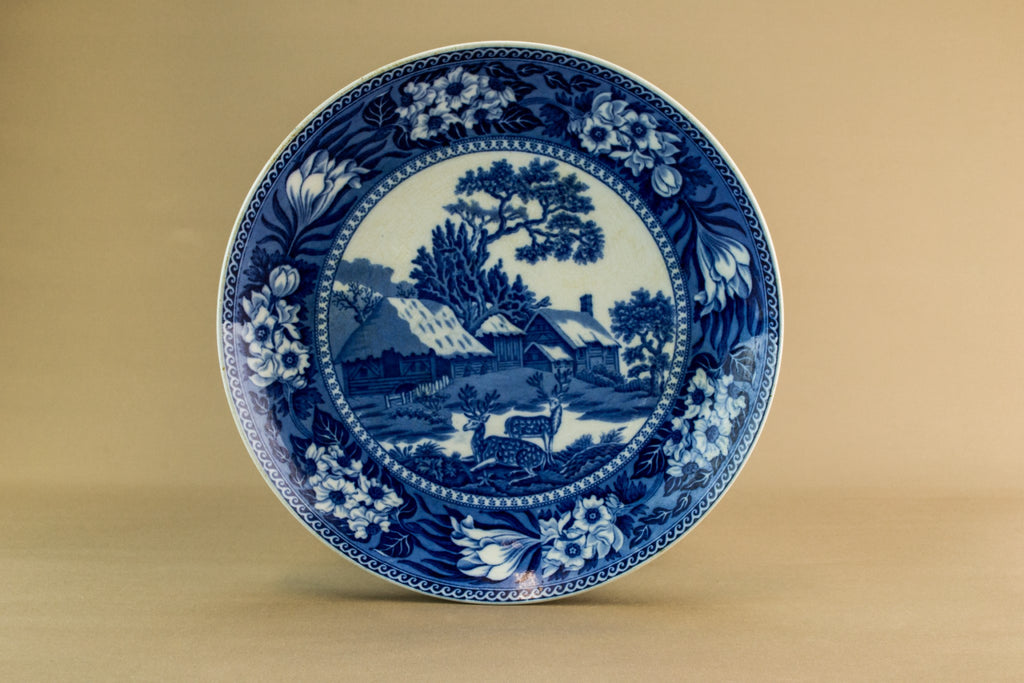 Blue and white serving dish
