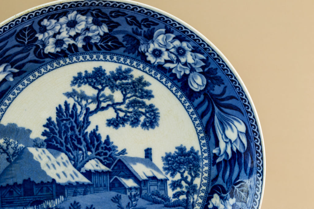 Blue and white serving dish