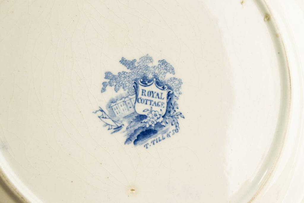 Blue and white serving dish