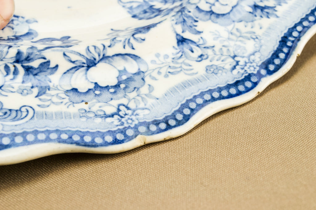 Blue and white serving dish