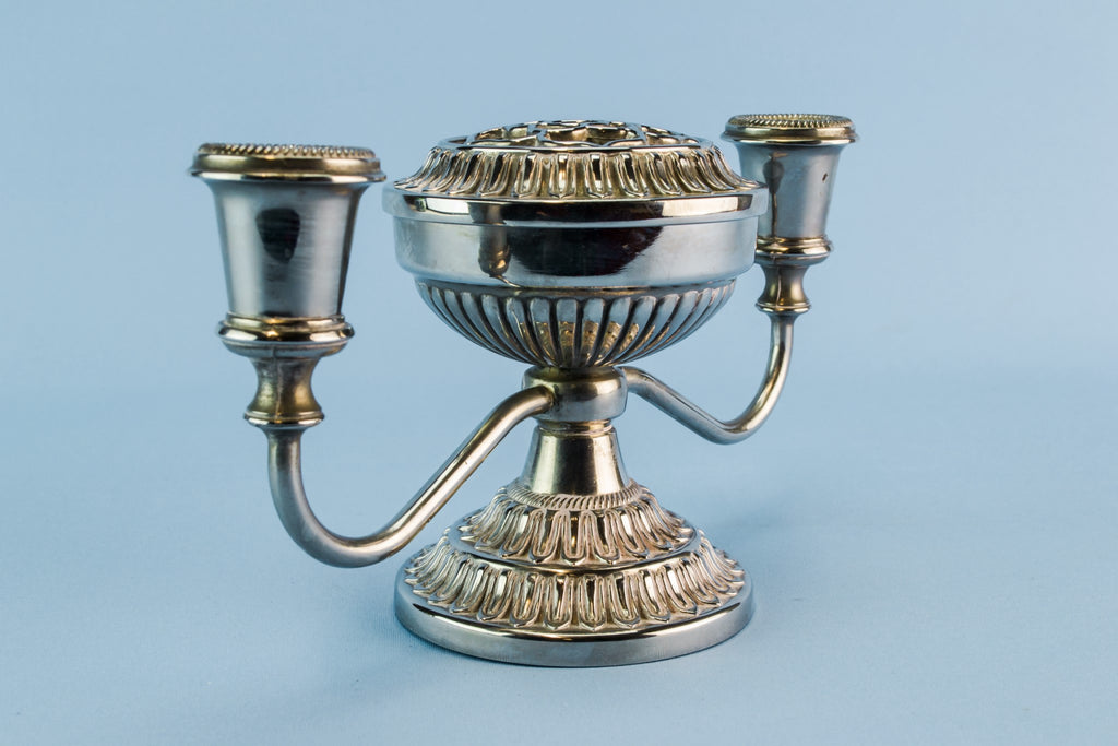 Silver plated metal candelabra