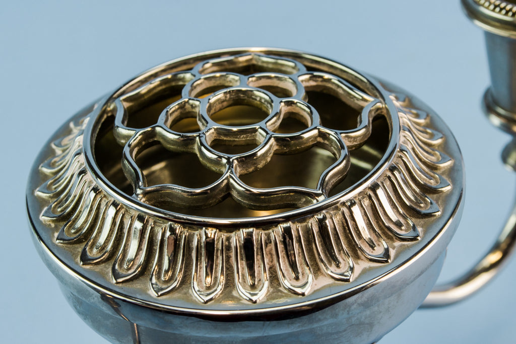 Silver plated metal candelabra
