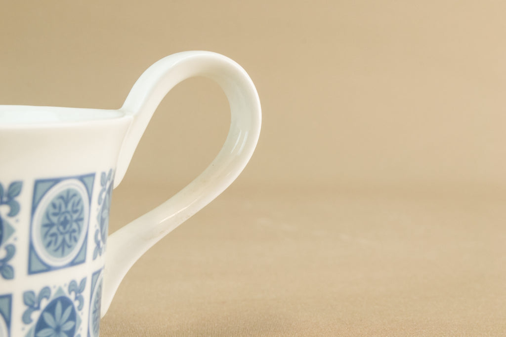 Blue and white gravy boat