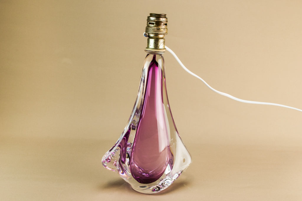 Val Saint Lambert glass lamp