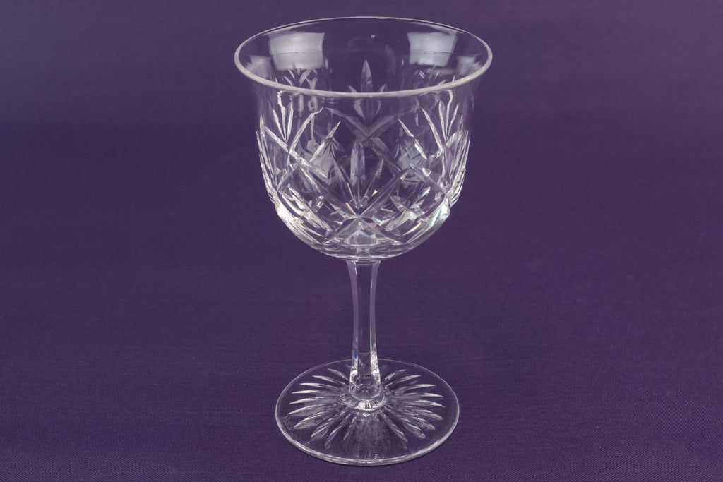 3 cut wine glasses