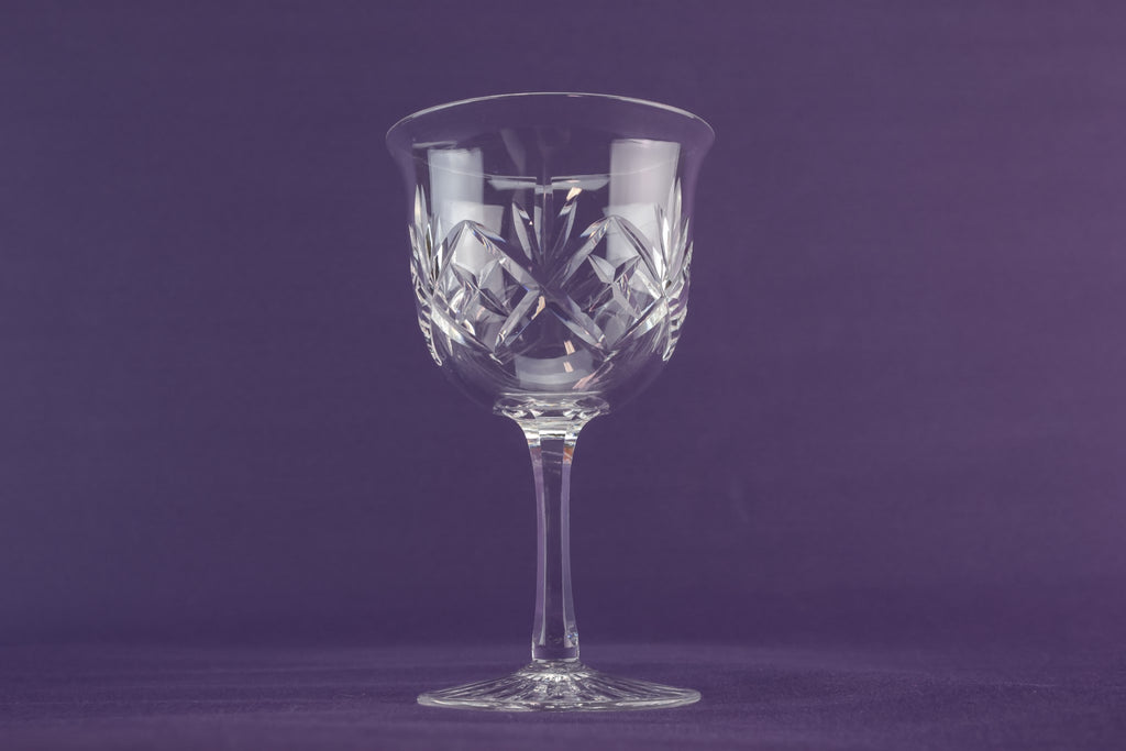 3 cut wine glasses