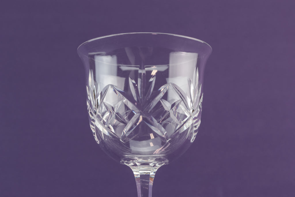 3 cut wine glasses