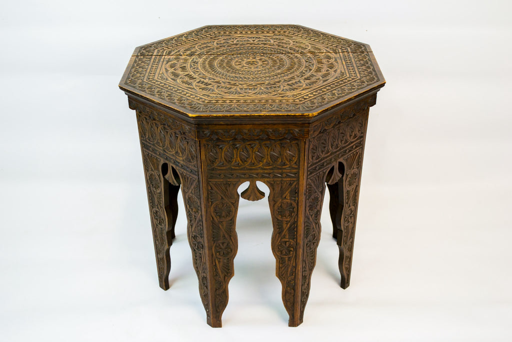 Hexagonal wooden table