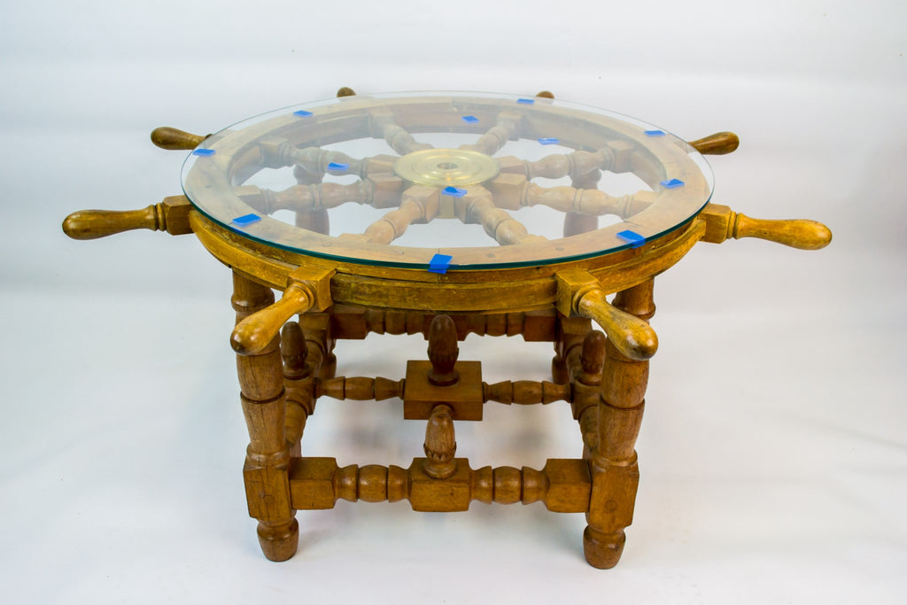 Ship's wheel coffee table