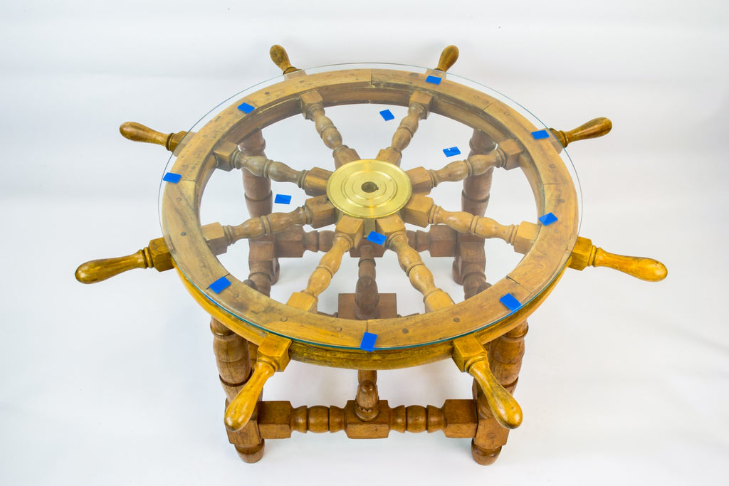 Ship's wheel coffee table