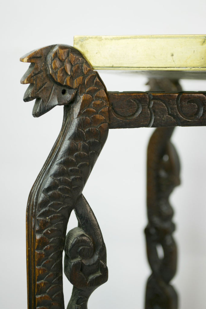 Folding brass dragon table