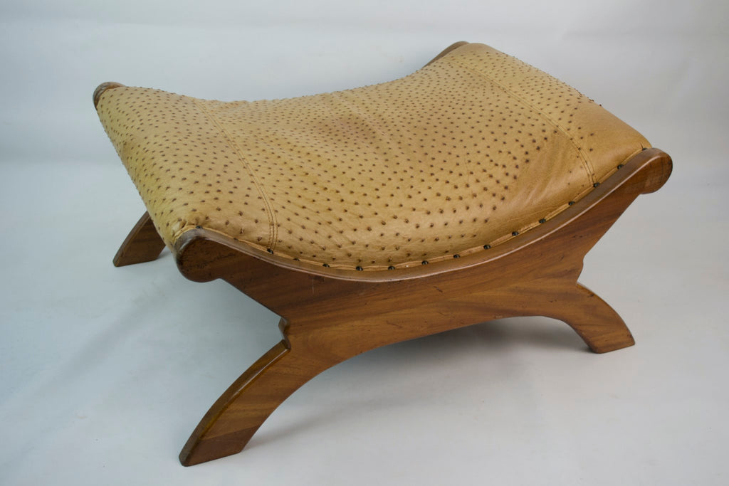 Ostrich leather stool