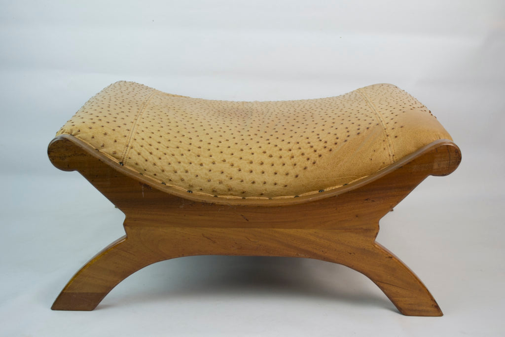 Ostrich leather stool