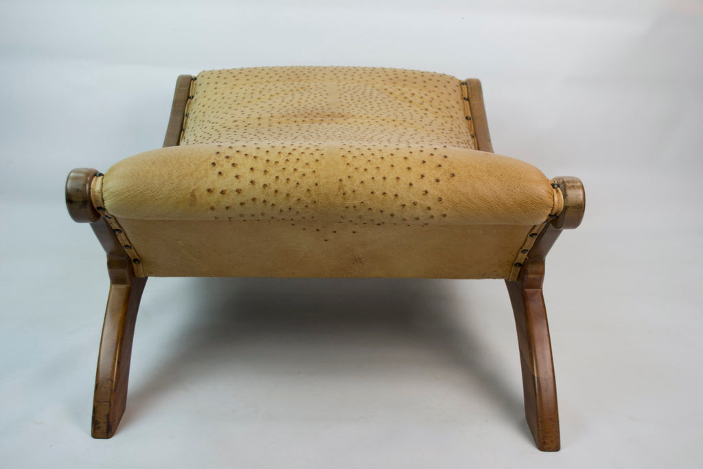 Ostrich leather stool
