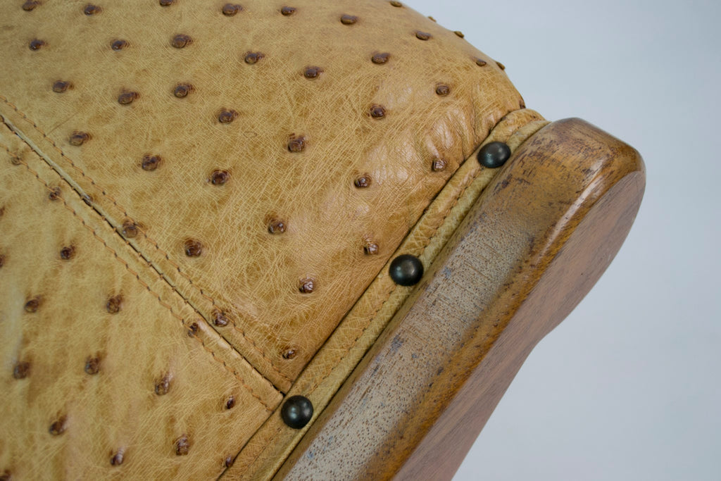 Ostrich leather stool