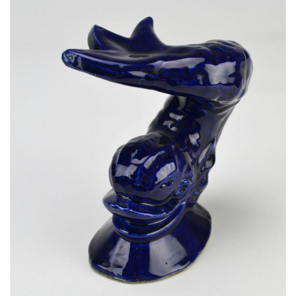 Blue dolphin sculpture