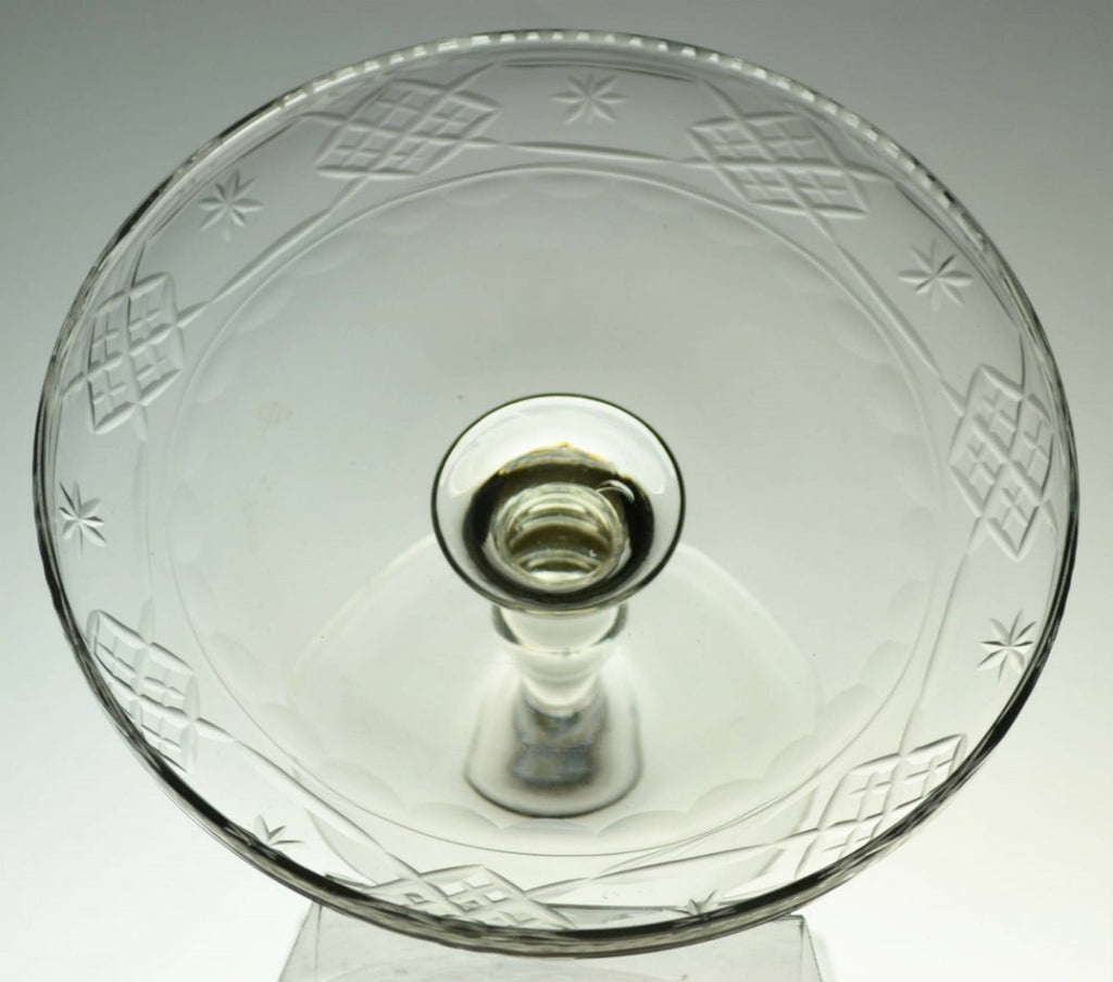 Cut glass cake stand