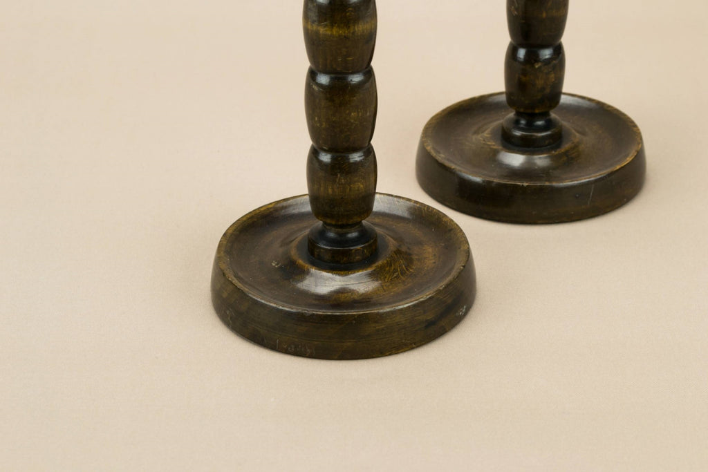 2 mahogany candlestick