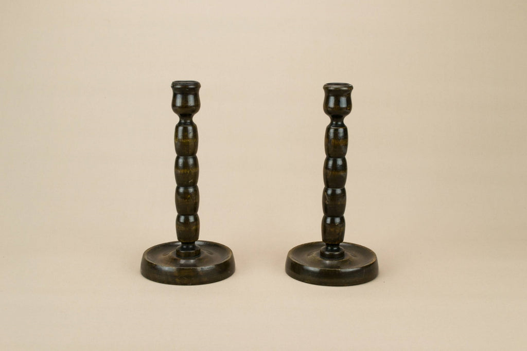 2 mahogany candlestick