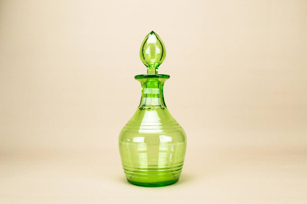 Green glass Stuart decanter