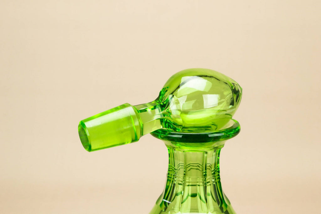 Green glass Stuart decanter