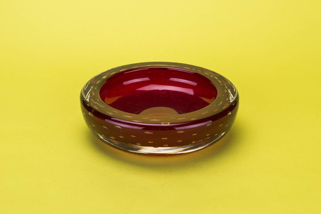 Whitefriars red glass bowl