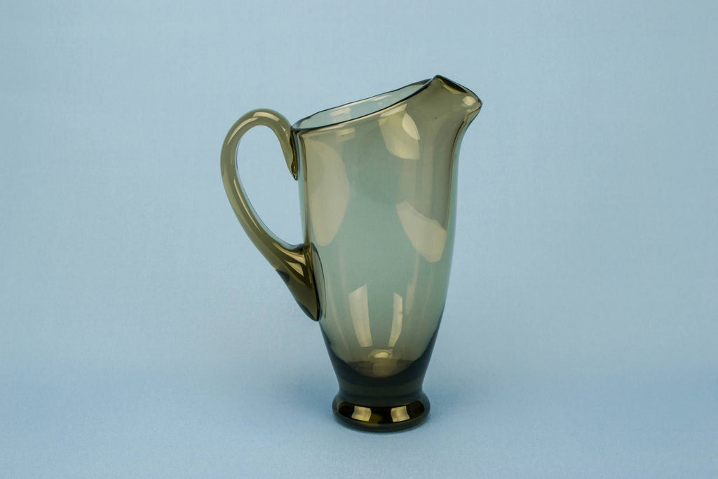 Smoky grey glass jug