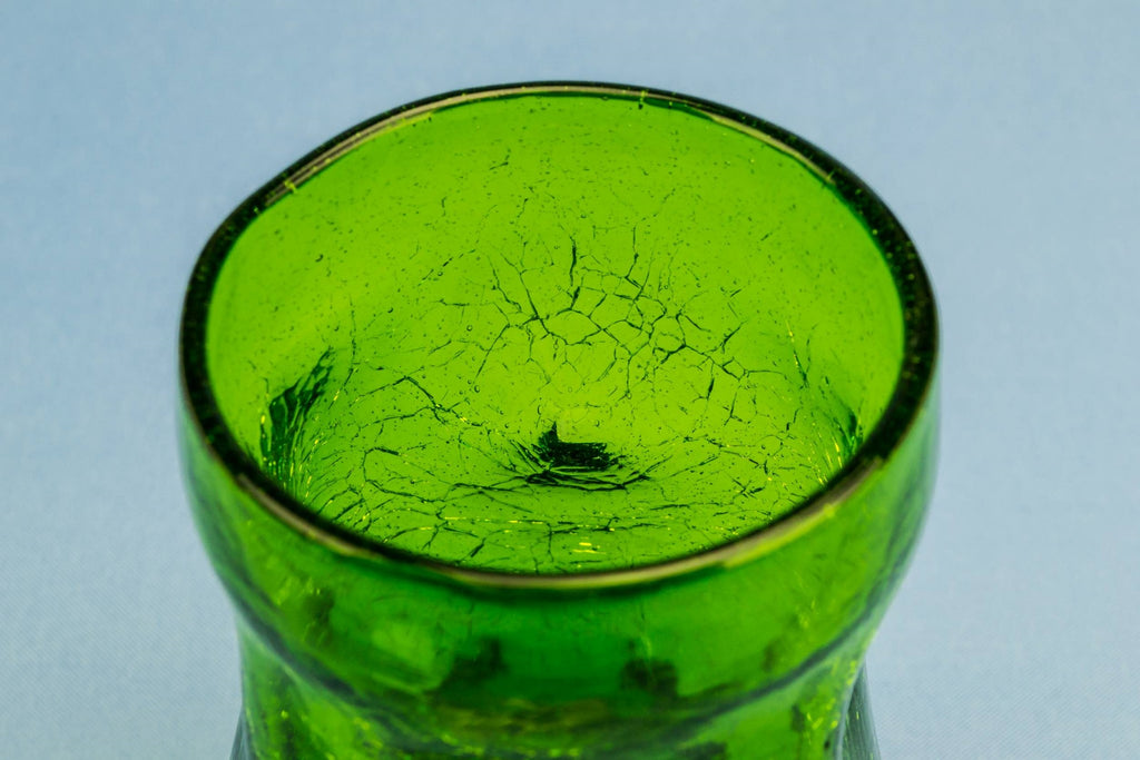 Small green glass vase