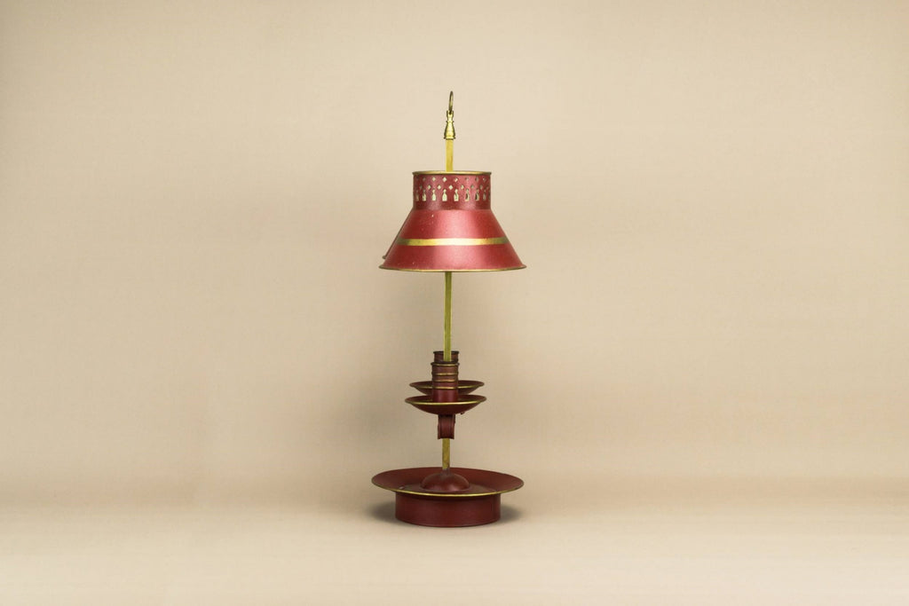 Red candelabra with shades
