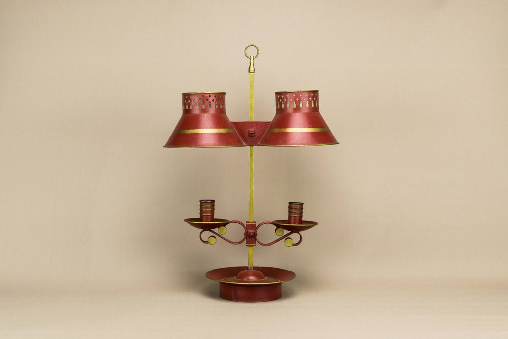 Red candelabra with shades