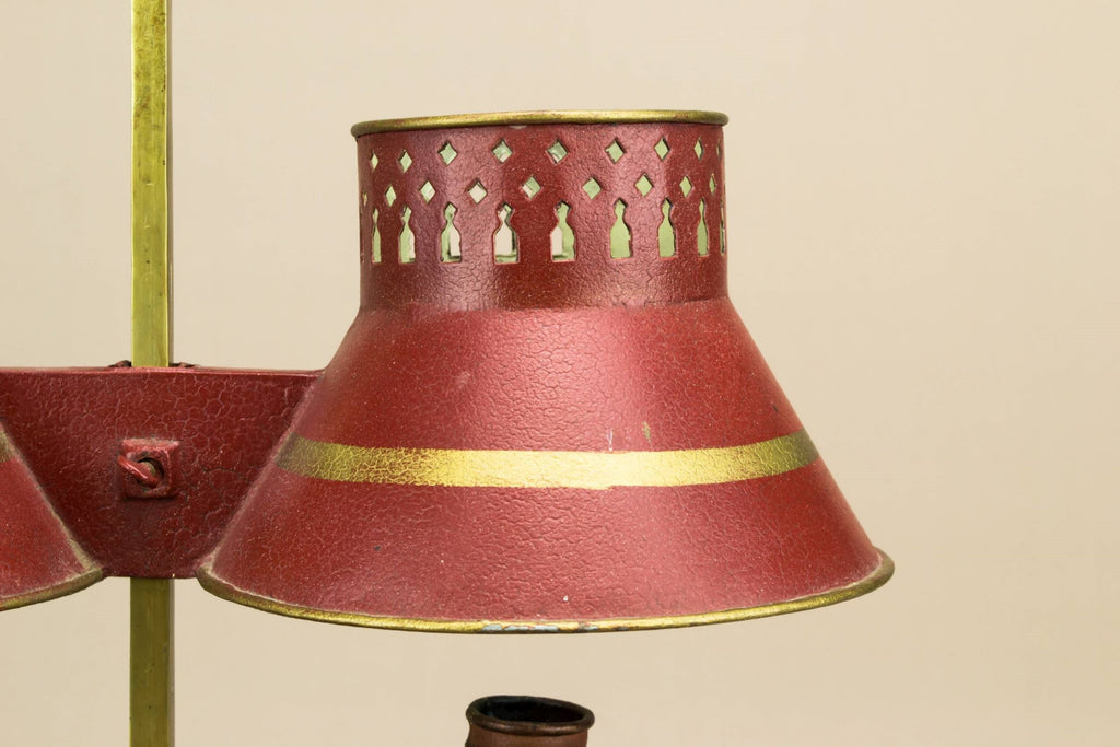Red candelabra with shades