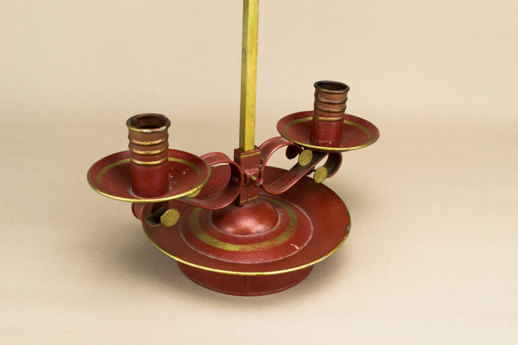 Red candelabra with shades