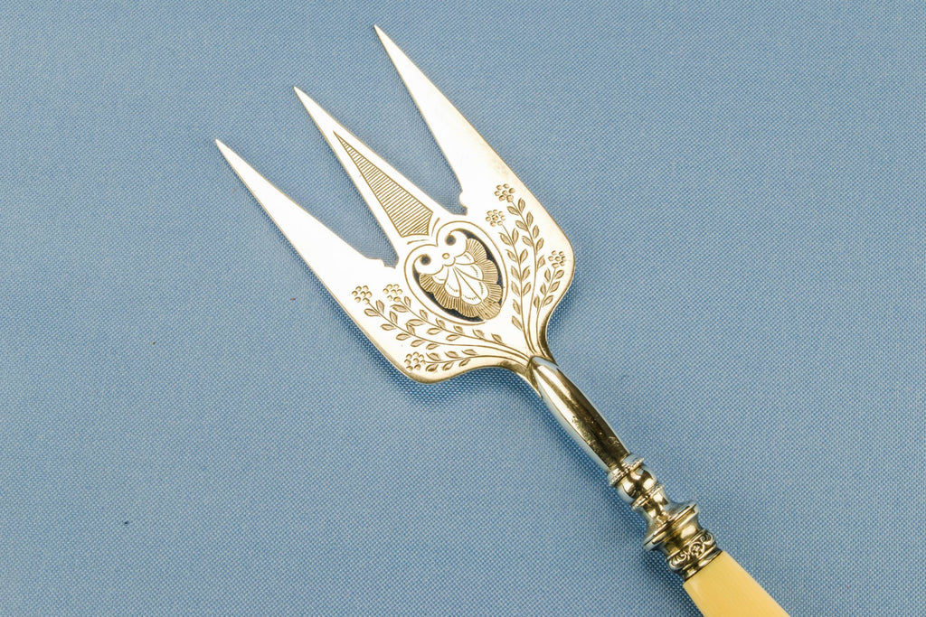Silver plated bread fork