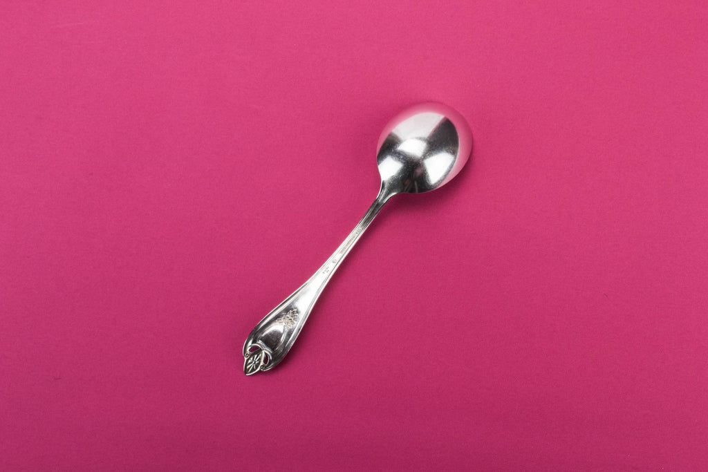 6 silver plated soup spoons