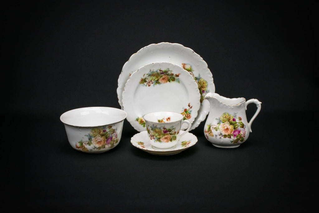 Shabby chic tea set for 6