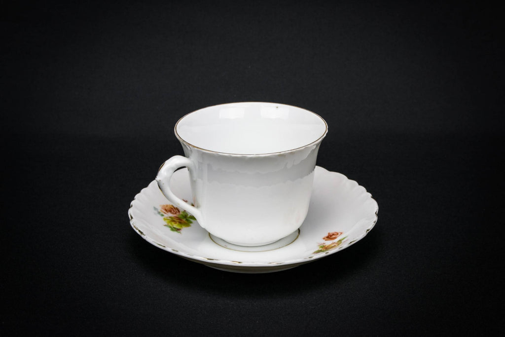 Porcelain Roses tea set for 6, German 1930s