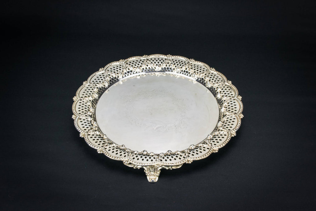Silver plated round tray