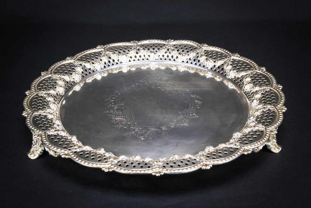 Silver plated round tray