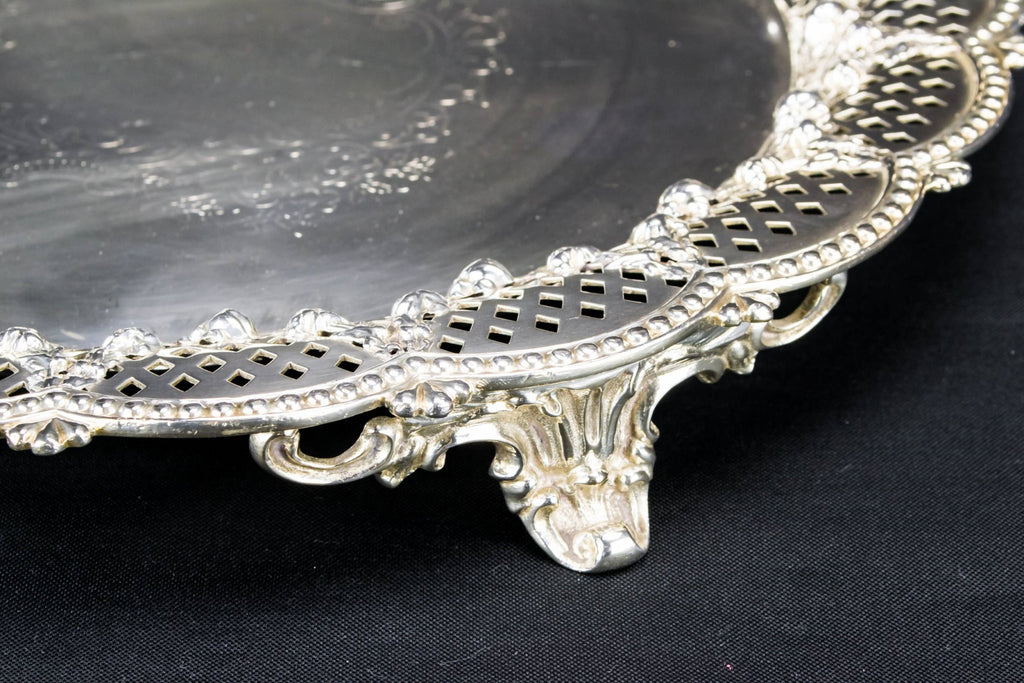 Silver plated round tray