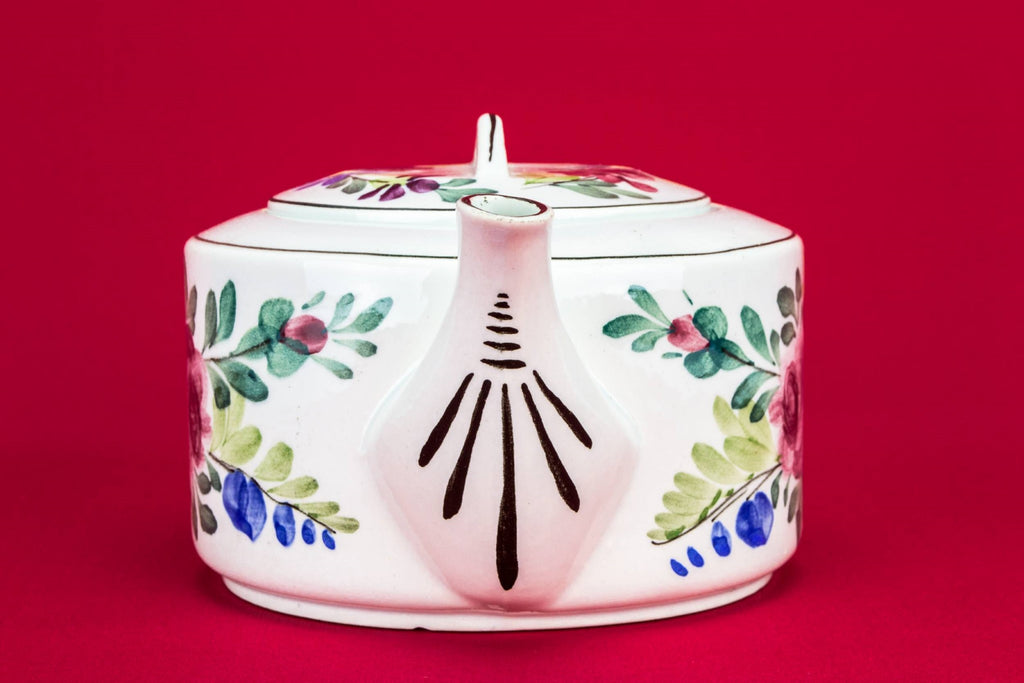 Floral painted teapot