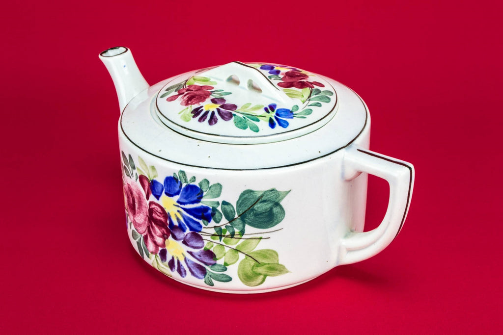Floral painted teapot