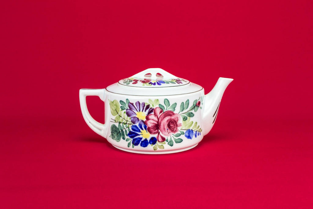 Floral painted teapot