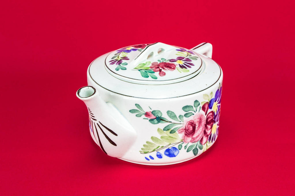 Floral painted teapot