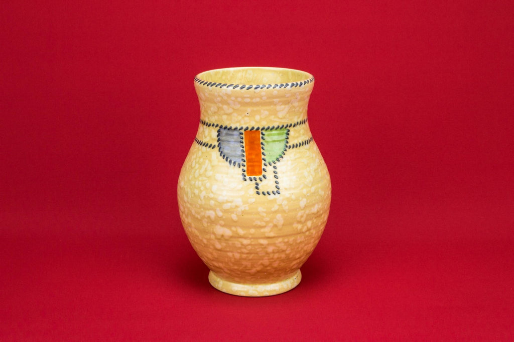 Art Deco large yellow vase