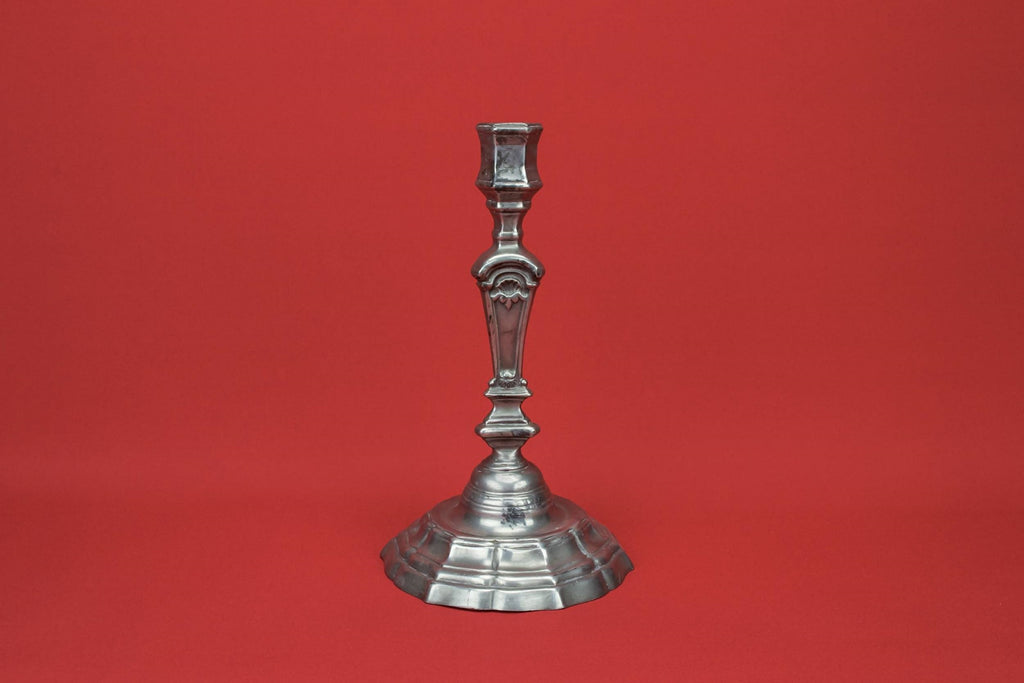 Grey pewter candlestick