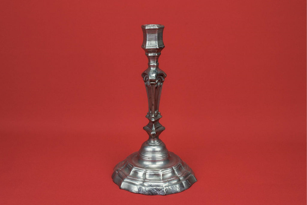 Grey pewter candlestick