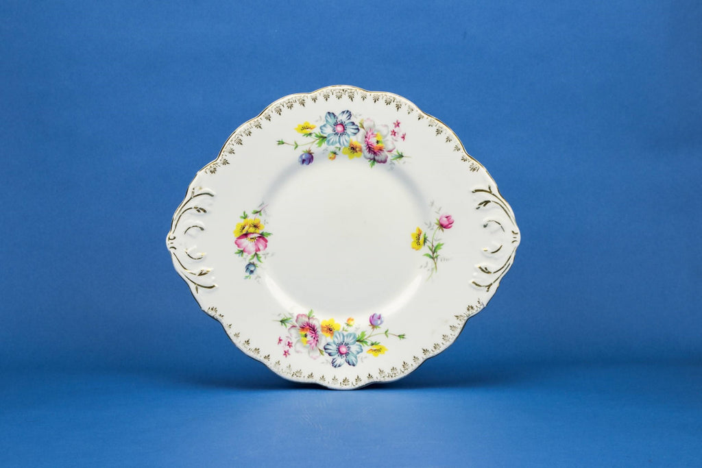 Floral cake plate