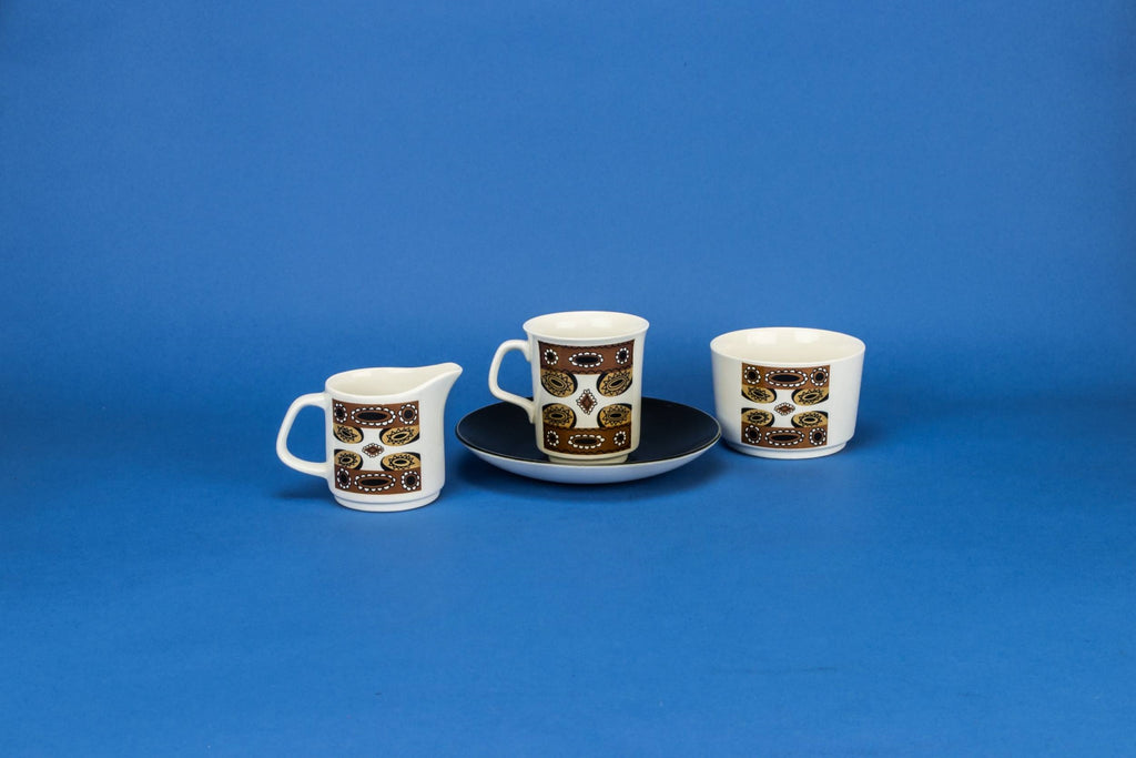 Brown coffee set for 6